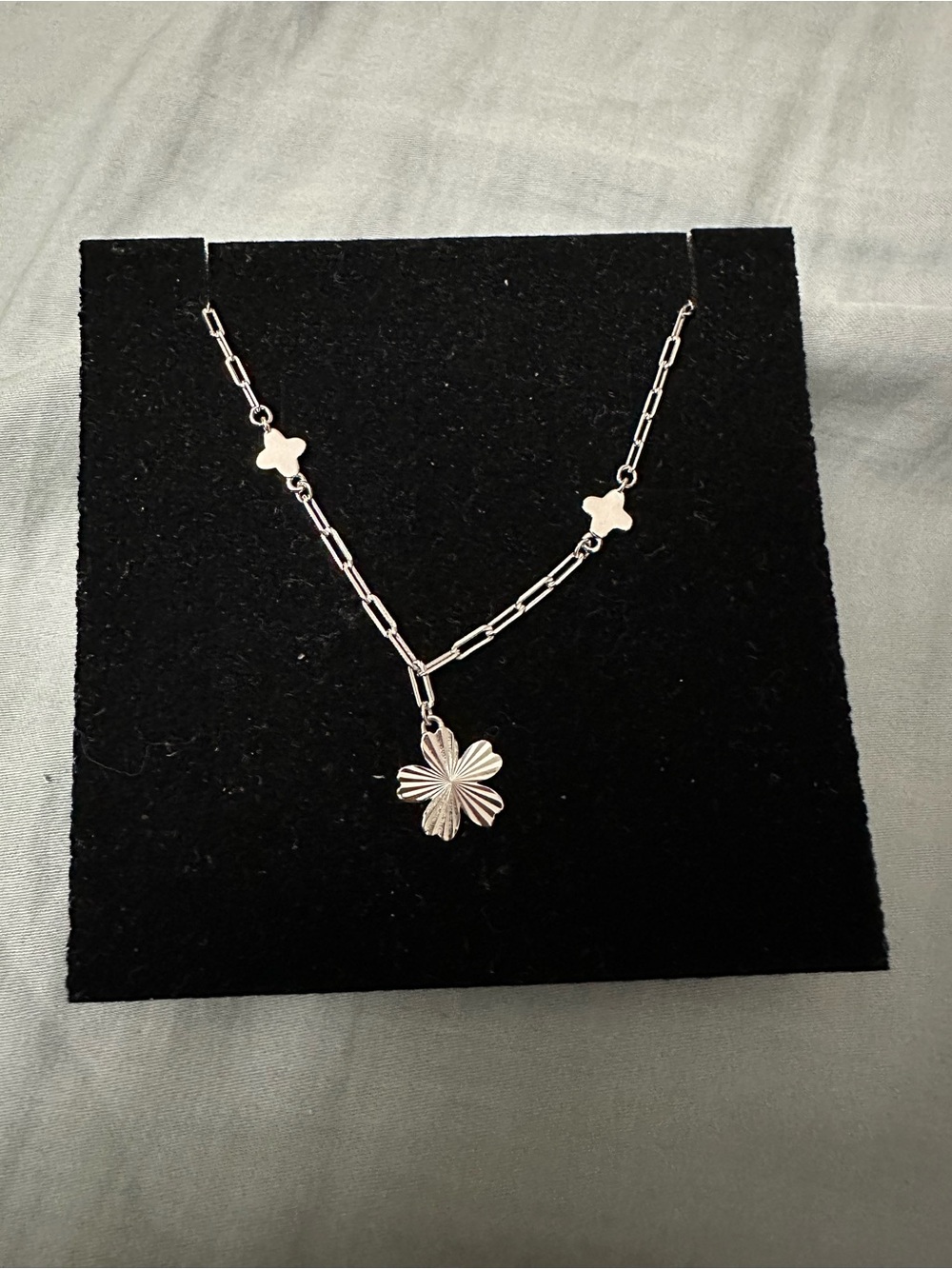 925 Sterling Silver Four-Leaf Clover Pendant bracelet Luk fook